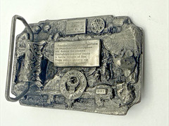 VTG Belt Buckle Americas Firefighters Ever Ready Ever Willing 1983 Siskiyou 3.75