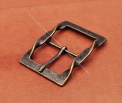 Vintage Retro Brass Leathercraft Twist Center Bar Leather Belt Buckle Inner 40mm