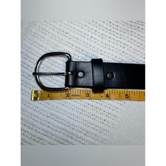 Tony Lama Men&rsquo;s 38 Smooth Black Leather Belt with Silver Buckle USA
