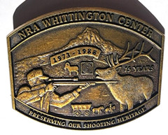 NRA Belt Buckle Whittington Center 15 Year 1973-1988 Hunting Shooting USA Bronze
