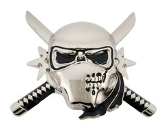 Sugar Skull Belt Buckle Tattoo Halloween Party Costume Style Pirate Flaming Men