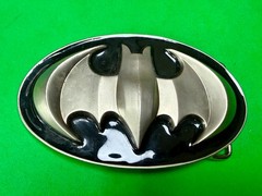 Batman DC Comics Superhero S07 Black & Silver Color Used Oval Belt Buckle