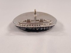 Handmade Oval Silver-Tone Belt Buckle with Iolite Gemstone Bead Inlay – Western