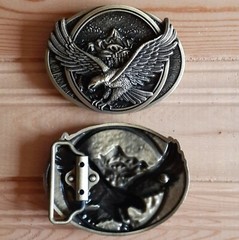 Eagle open wings bike motorcycle belt buckle (choice colors)