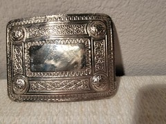 Kilt Belt Buckle Thistle 4 Dome Mirror Design/Celtic design kilt belt Buckle