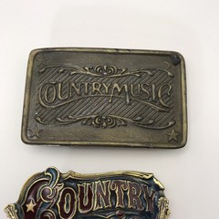 Lot of 2 Vintage Country Music Belt Buckle Westerncore Americana Rockabilly