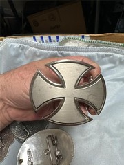 Five Vintage Belt Buckles with Unique Designs, Crosses, etc