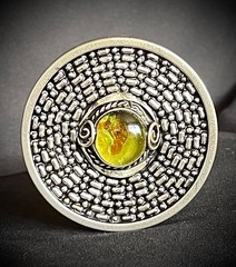 Green Peruvian Stone Silver Ring Belt Buckle Archive OOAK Darren McNeese