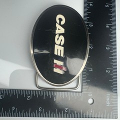CASE IH Licensed Product Oval Belt Buckle Black Silver Tone CNH America LLC