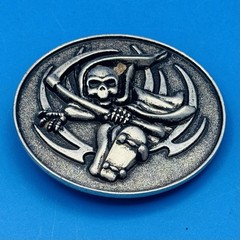 Grim Reaper Skull Skateboarding Style Gothic Biker Belt Buckle Heavy Metal
