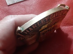 vintage baron Harley Davidson Belt Buckle Solid Brass Eagle Wings