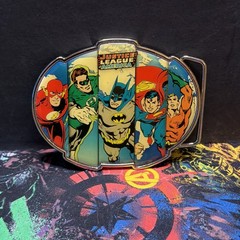 Original Vintage Justice League Of America Marvelous Belt Buckle DC Comic Warner