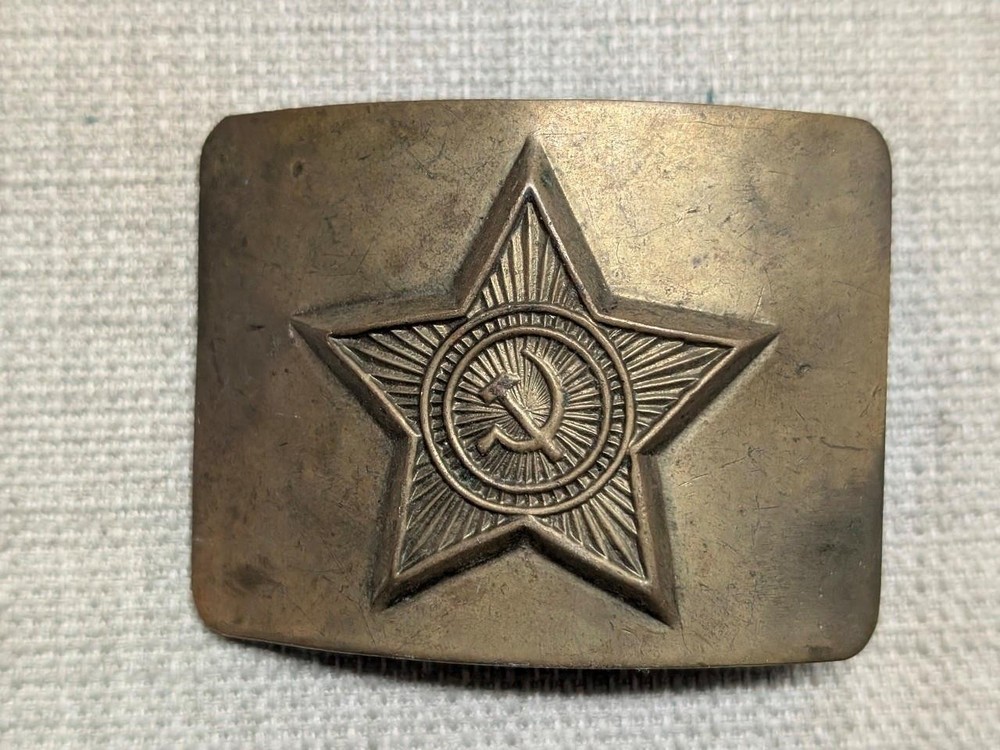 vintage SOVIET UNION belt buckle USSR military army BRASS antique russian