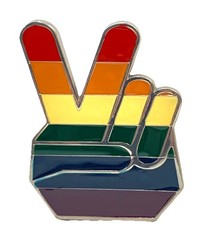 Peace Sign LGBTQ Belt Buckle Metal & Epoxy 4.75”x 3.75”Fits Up To 1.75” Belt 12