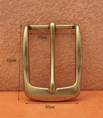 35mm Pin Single Prong Clip Buckle for Men Leather Belt Replacement Retro Brass