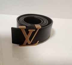 Louis Vuitton Pre-Owned Leather Belt Logo Buckle