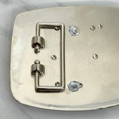 I Letter Initial Monogram Silver Tone Belt Buckle 3.16&Prime; Personalized
