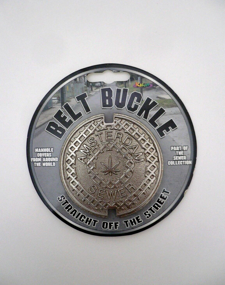 Kalan AMSTERDAM Sewer Belt Buckle Manhole Cover Pewter Tone 3&Prime;D BN