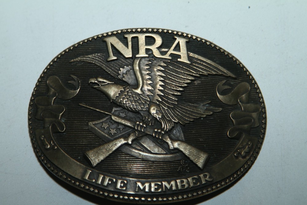 NRA LIFE MEMBER 1985 COLLECTOR&rsquo;S EDIT. SOLID BRASS BUCKLE ~ THE NORMAN FOUNDRY