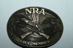 NRA LIFE MEMBER 1985 COLLECTOR&rsquo;S EDIT. SOLID BRASS BUCKLE ~ THE NORMAN FOUNDRY