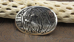 *Overlay Sterling Silver Dancer Belt Buckle