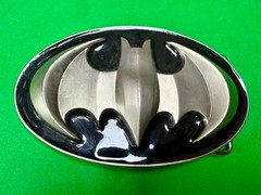 Batman DC Comics Superhero S07 Black & Silver Color Used Oval Belt Buckle