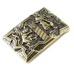 Brass belt buckle Guardians, Military, Cossack and Lion, Ukrainian belt buckle