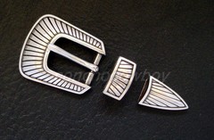 WESTERN ANTIQUE ENGRAVED BELT BUCKLE SET FITS 3/4&Prime; (19MM) BELT