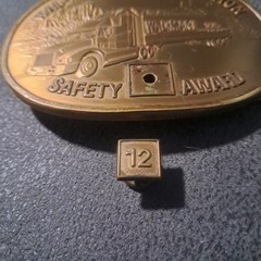 Vintage WAL-MART Transportation 1987 Safety Award Solid Brass Buckle 12 Yr