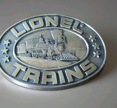 1978-Lionel Men’s Oval Western Belt Buckle Train Logo Metal Gold/Black Fits 1.5&Prime;