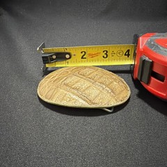 Vintage CROCODILE SKIN Belt Buckle El General 4 Inches Tan