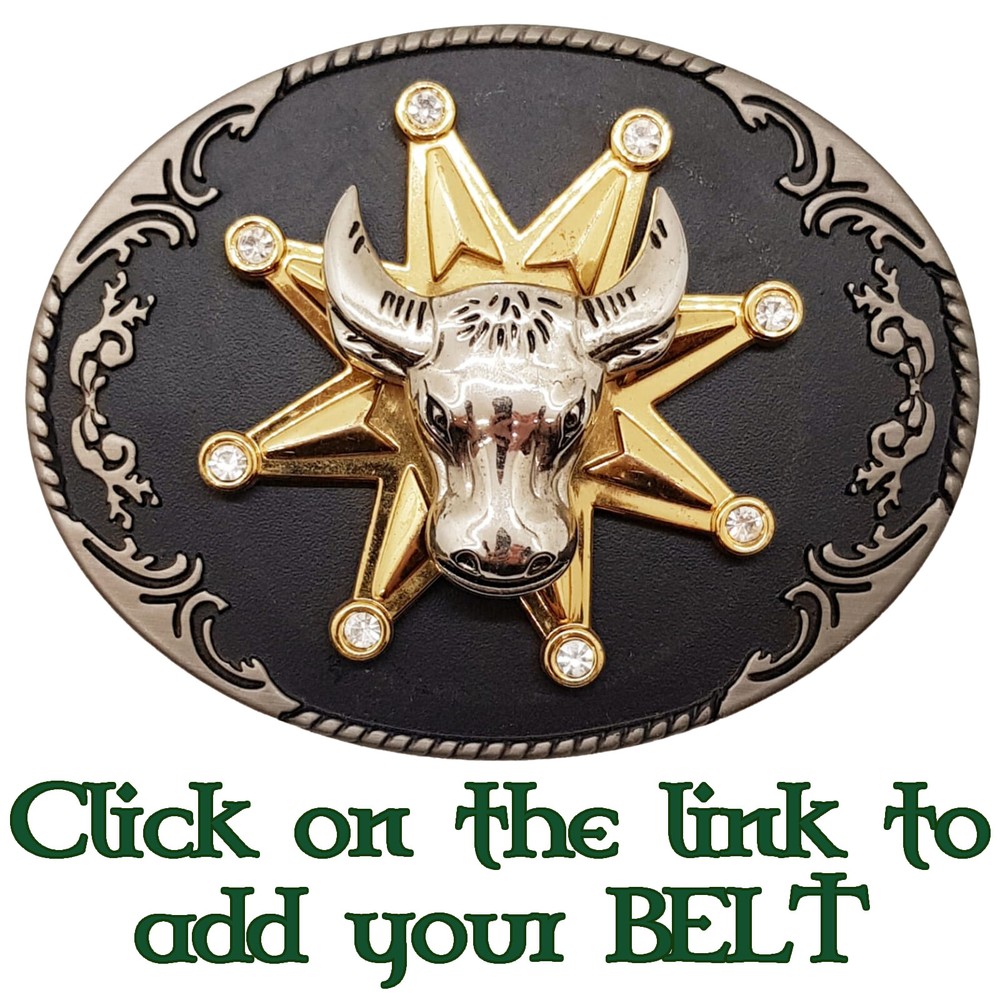 Bull Spinning Belt Buckle Star Cowboy Western America Ranch Farm Cow Bison