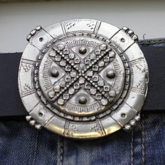 Lifebuoy Belt Buckle Antique Silver Destroyed Look, Maritime Vintage Belt