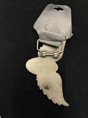 Rare Vintage Y2K Winged Mushroom Belt Buckle Gothic Fantasy Nature Silver Tone