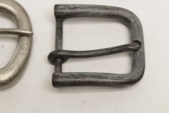 Lot of 9 Assorted Belt Buckles 1.5” Silvertone Brass Studded Removable Crafter