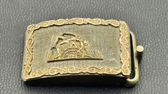 Vintage Mexico Sterling Silver 925 2 tones Woman Aztec Mayan Calendar buckle #7