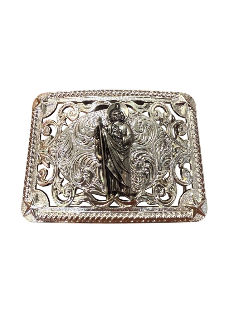 Western Style Saint Jude Buckle Hebilla Vaquero San Judas
