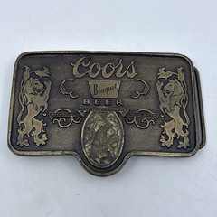 Vintage Coors Banquet Beer Adolph Coors Company Colorado Brass Belt Buckle