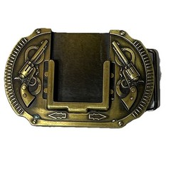 Guns Western Cowboy Bronze Plated Lighter Belt Buckle No Lighter