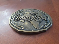 Vintage Bronze Crown Royal Belt Buckle