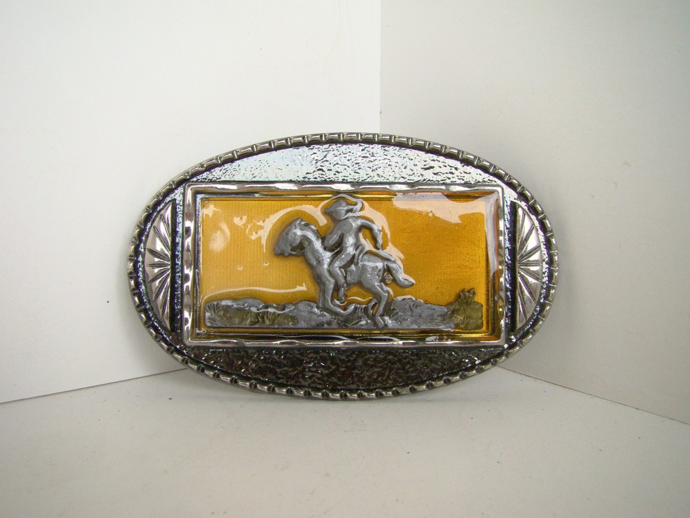 Cowboy Belt Buckle horse western colt vintage old