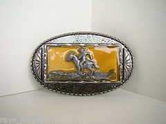 Cowboy Belt Buckle horse western colt vintage old