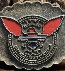 1976 Chevrolet Bicentennial Belt Buckle Chevy Eagle Logo R Roberts USA RARE GMAD
