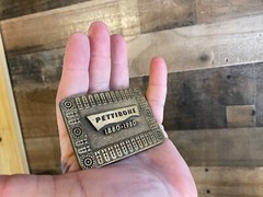 Pettibone Belt Buckle VTG Heavy Brass Ornate Detailed 100 Years 1880-1980 RARE