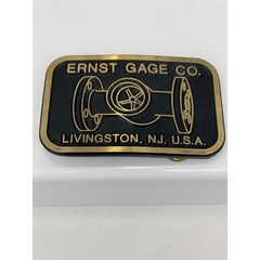 Ernst Gage Co. Livingston NJ USA Brass Belt Buckle