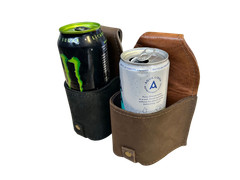 Pair Leather Drinks Holster Belt Beer Can Holder Festival Travel Hands Free
