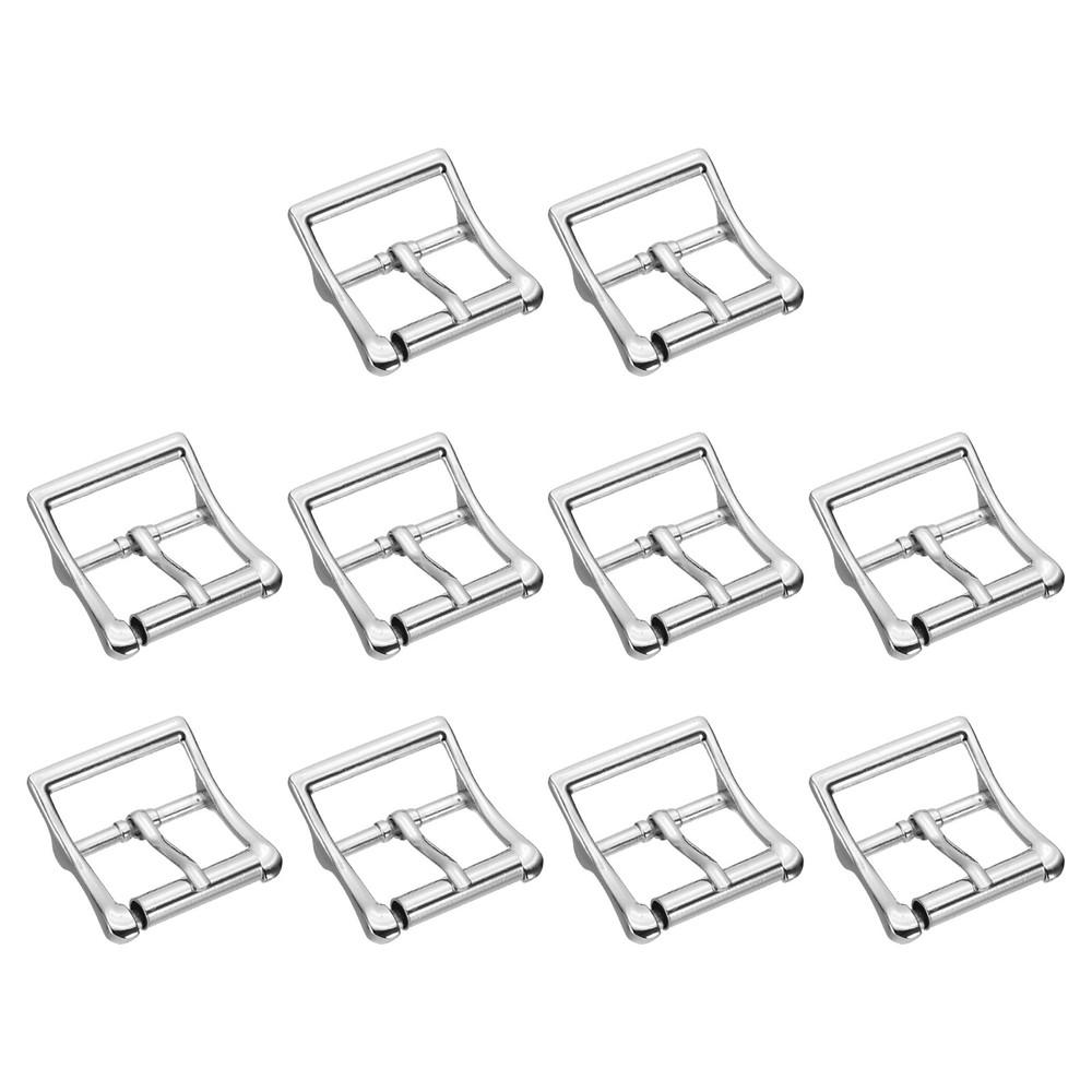 1.6&Prime;x1.3&Prime; Rectangle Shape Single Prong Belt Buckle (Silver Tone, Pack of 10)