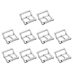 1.6&Prime;x1.3&Prime; Rectangle Shape Single Prong Belt Buckle (Silver Tone, Pack of 10)