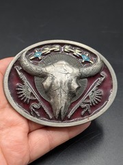 C&J Inc Western Style Bull Skull Design Belt Buckle