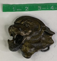 Vintage 1970’s MBCI Mountain Lion’s Head Brasstone Belt Buckle